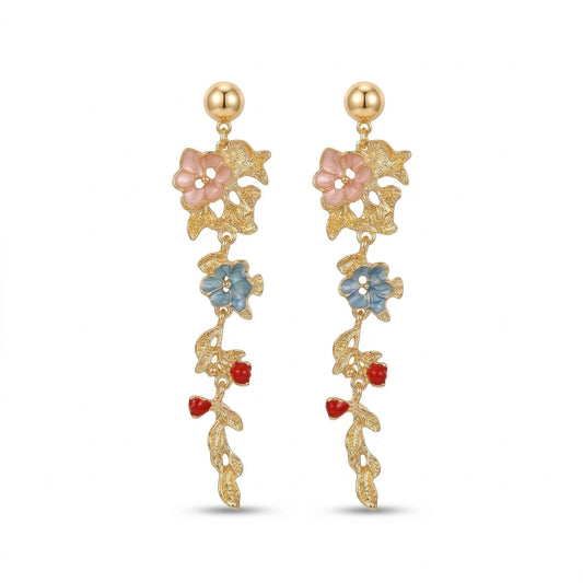Vintage Floral Drop Earrings