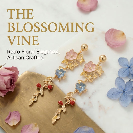 Vintage Floral Drop Earrings