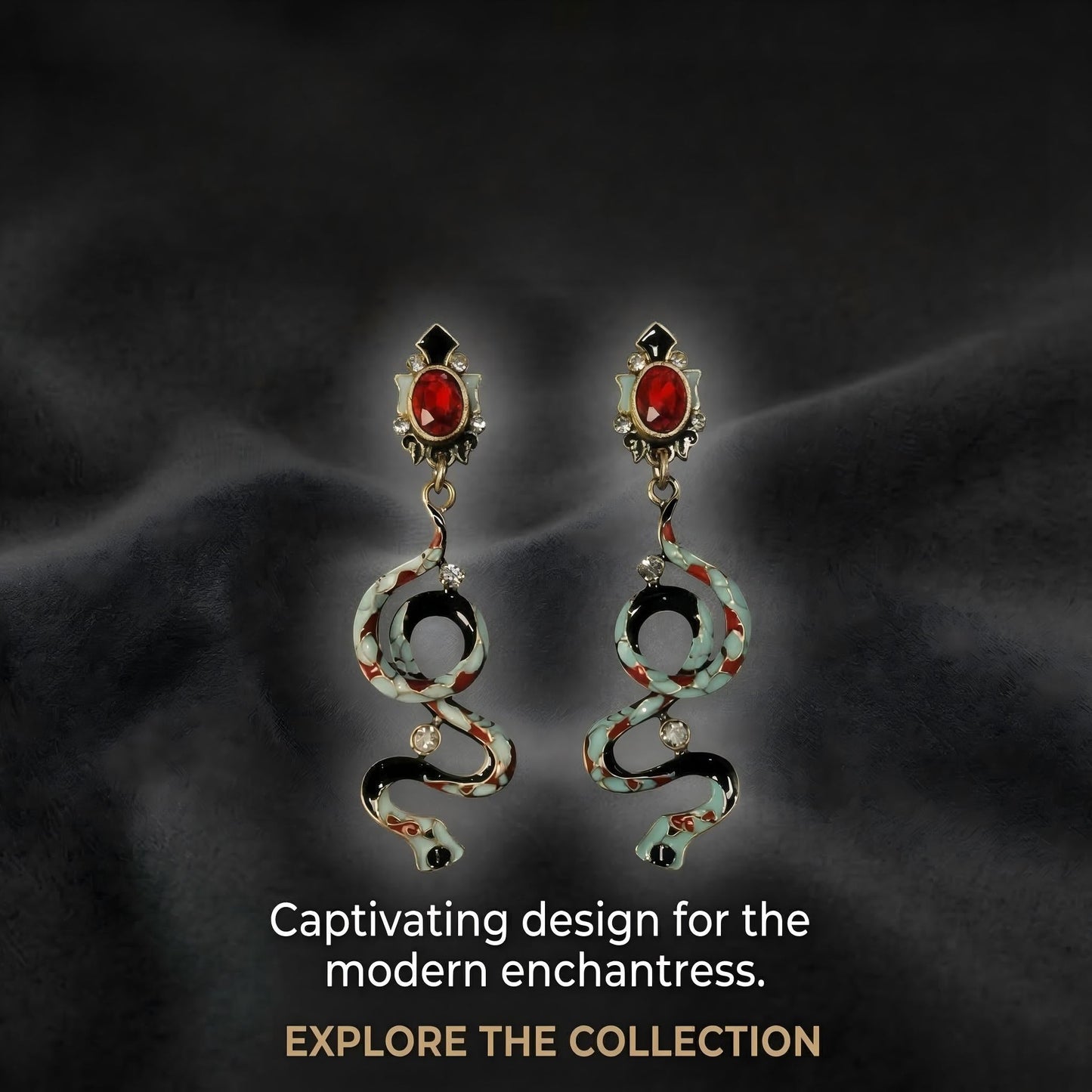 Vintage Snake Drop Earrings