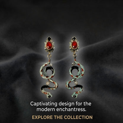 Vintage Snake Drop Earrings