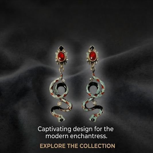 Vintage Snake Drop Earrings