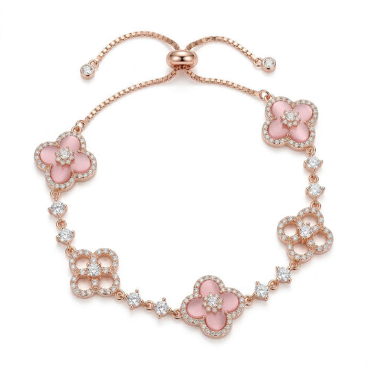 Pink Floral Adjustable Bracelet