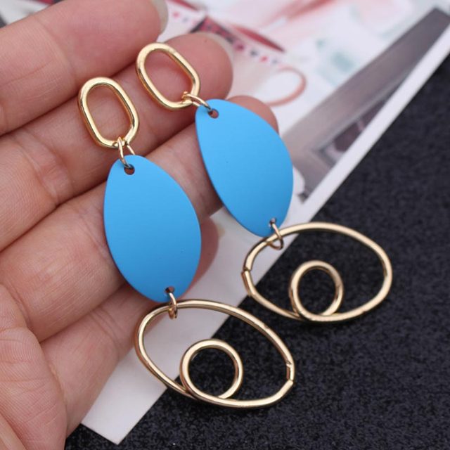 Geometric-shaped drop earrings