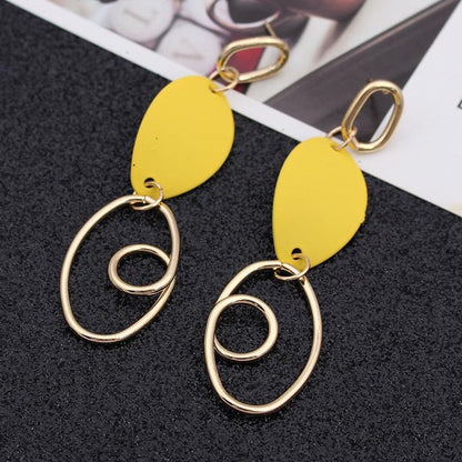 Geometric-shaped drop earrings