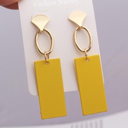 Geometric-shaped drop earrings
