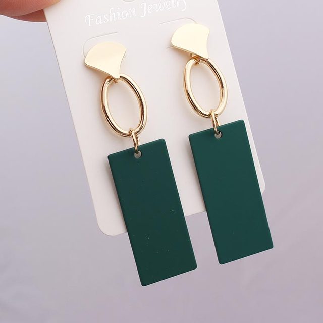 Geometric-shaped drop earrings
