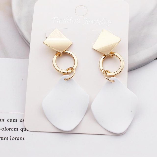 Geometric-shaped drop earrings