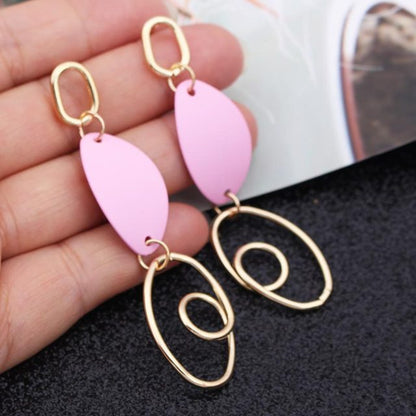 Geometric-shaped drop earrings