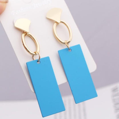 Geometric-shaped drop earrings