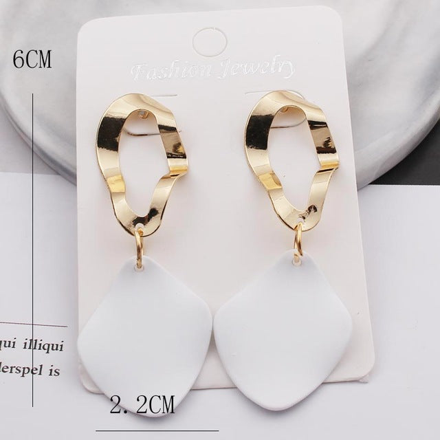 Geometric-shaped drop earrings