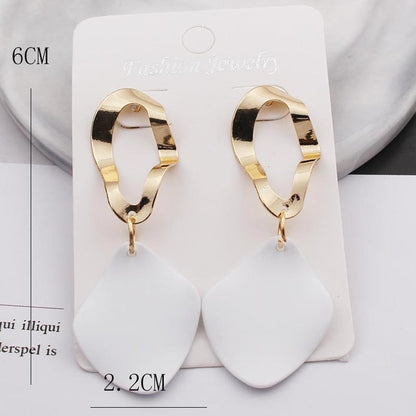 Geometric-shaped drop earrings