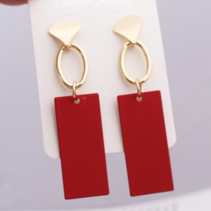 Geometric-shaped drop earrings