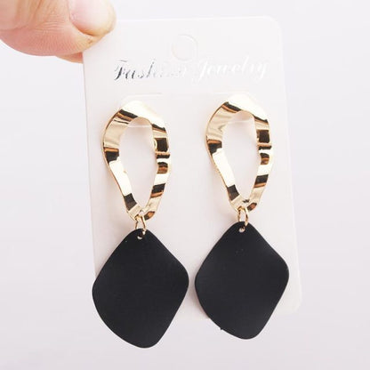Geometric-shaped drop earrings