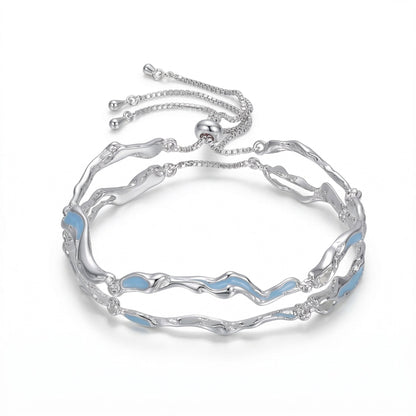 Silver Wave Adjustable Bracelet