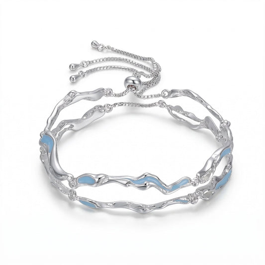 Silver Wave Adjustable Bracelet