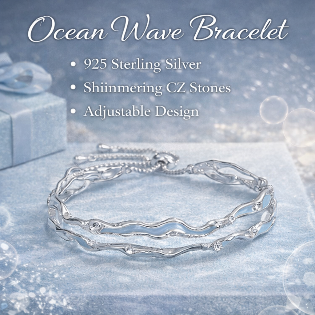 Silver Wave Adjustable Bracelet