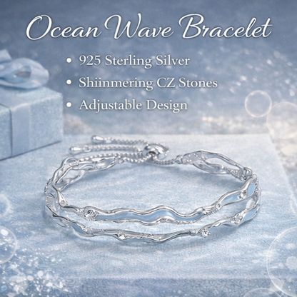 Silver Wave Adjustable Bracelet