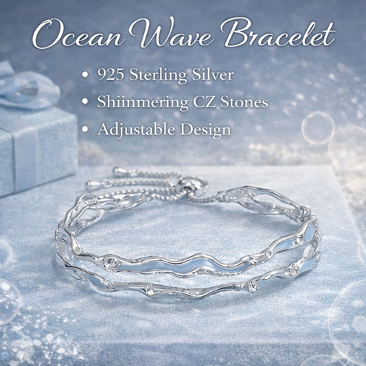 Silver Wave Adjustable Bracelet