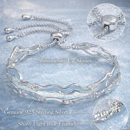 Silver Wave Adjustable Bracelet