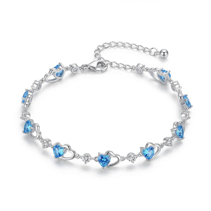 Blue Heart Crystal Bracelet