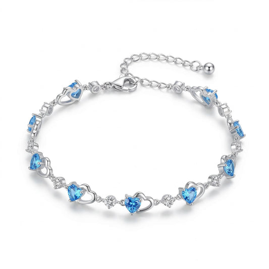 Blue Heart Crystal Bracelet