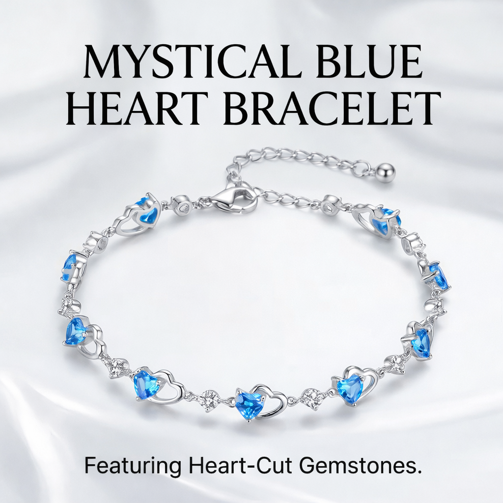 Blue Heart Crystal Bracelet