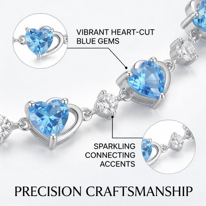 Blue Heart Crystal Bracelet