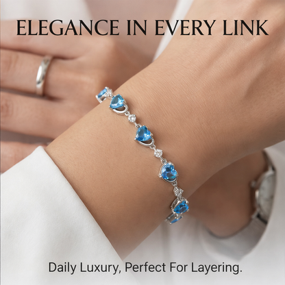 Blue Heart Crystal Bracelet