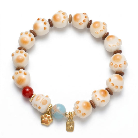 Cat Paw Beaded Bracelet